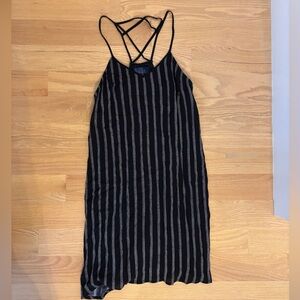 Black and white striped dress